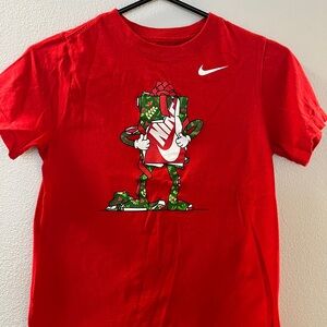 Nike Kids Red Tee with Festive Graphic